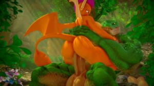 Smolder riding Renekton’s big cock [hooves-art] - ﻿3D animation on Crohasit