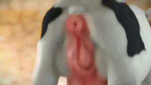 Spreading cow’s pussy - ﻿3D animation on Crohasit