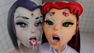 Starfire sloppy blowjob (preview) - Teen Titans animation on Crohasit