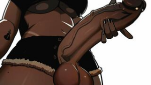 Stroking big black futa cock(BBFC) at a rowdy club - 2D animation on Crohasit