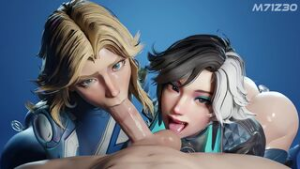 Sue and Luna Blowjob - ﻿3D animation on Crohasit