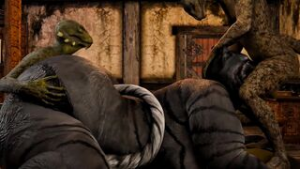 The lizards and the cat - ﻿3D animation on Crohasit