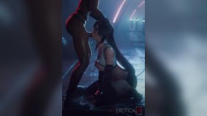 Tifa “Secret meeting” in the Midgar Sewers (black) [VGErotica] - Final Fantasy animation on Crohasit