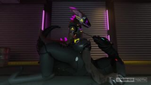 Tiny protogen girl dominates tall synth [dreamertooth] - ﻿3D animation on Crohasit