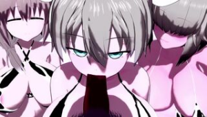 Uzaki Gals sucking at work - ﻿3D animation on Crohasit