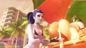 Widow & Kiriko beach fun - ﻿3D animation on Crohasit