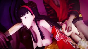 Yukiko Amagi Entertaining Her New Guests - ﻿3D animation on Crohasit