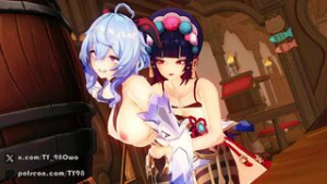 Yunjin x Ganyu FutaSex (sound) - Genshin Impact animation on Crohasit