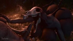 cum in wendigo mouth - ﻿3D animation on Crohasit