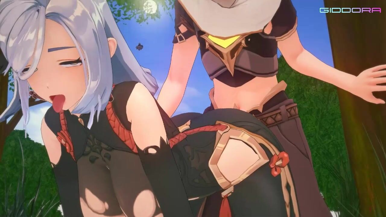 Shenhe and Aether - ﻿3D animation on Crohasit
