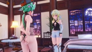 (sub español) Pink-sama / a nigth in mondstadt epilogo - ﻿3D animation on Crohasit
