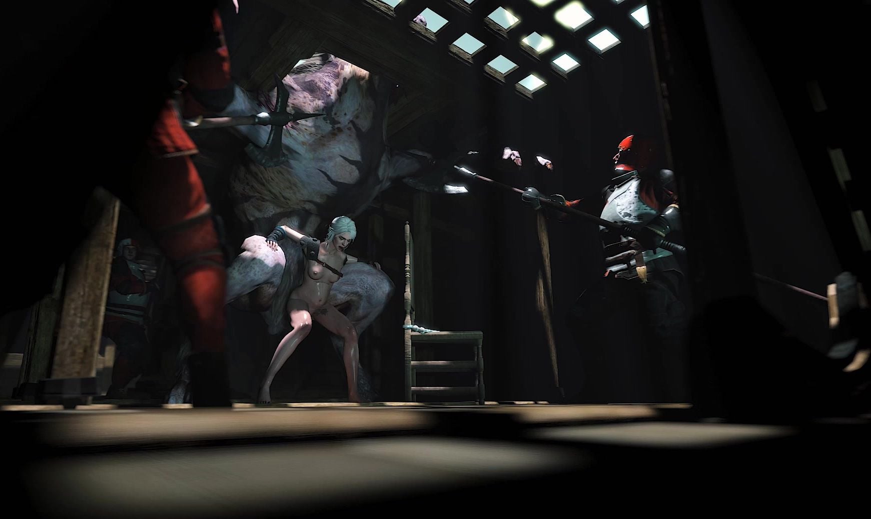 ZMSFM Ciri and Fiend - ﻿3D animation on Crohasit