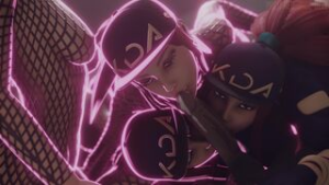 Akali shows of her cloning (and oral) skills. (black)[Polished Jade Bell] - ﻿3D animation on Crohasit