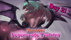 [Animated and Voiced JOI] Succubus Degenerate Training Day 21 [Monster Fucking] - Dark Stalkers animation on Crohasit