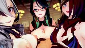 Arlecchino & XianYun & Chasca titfuck (sound) - Genshin Impact animation on Crohasit