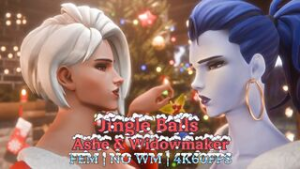 Ashe & Widowmaker – Jingle Balls [FEM][NO WM][4K60FPS] - ﻿3D animation on Crohasit