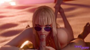 Beach glucking with Lili (white) - ﻿3D animation on Crohasit