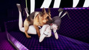 Bunny girl mating with dog - ﻿3D animation on Crohasit