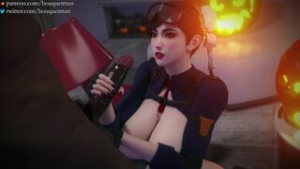 Chun Li gives a Halloween “treat” to her favorite student (black) [Bouquetman] - Street Fighter animation on Crohasit