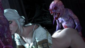 Ciri and Botchling [whitetentaclesfm] - ﻿3D animation on Crohasit