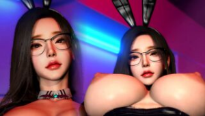 Cute bunny Korean cowgirl position!????????(K-POP IDOL) - Virt-A-Mate animation on Crohasit
