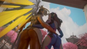 D.Va And Mercy’s Spawn Obstruction [Anaru] - ﻿3D animation on Crohasit