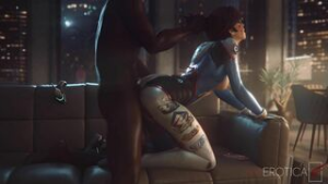 D.Va’s fan date escalates from coffee meet to casting couch. (blacked) [VGErotica] - Overwatch animation on Crohasit