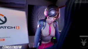 [Fart warning] D.Va Gets Expelled [White] - ﻿3D animation on Crohasit