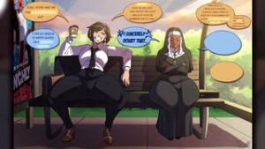 Futa School teacher and nun domination - 2D animation on Crohasit