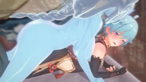 Futanari Shenhe talisman spirit and Chongyun 4K/60FPS [Doutei Chinpoo] - Genshin Impact animation on Crohasit