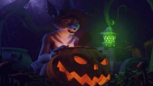 Futanari Wolf fucking Pumpkin (Spooky) voiced by PinkRotten (VA) - ﻿3D animation on Crohasit