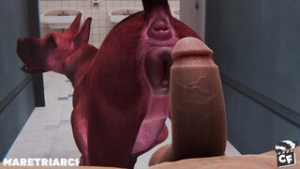 Great Dane in a bathroom stall - ﻿3D animation on Crohasit