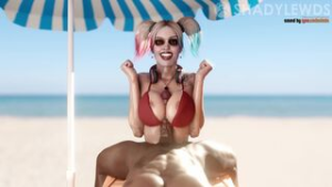 Harley Hijinks at the beach (blacked)(with sound) [Shadylewds] - DC Comics animation on Crohasit