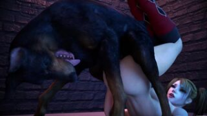 Harley Quinn has sex with a dog - ﻿3D animation on Crohasit