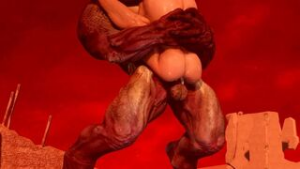 Hell Knight fucks Doomguy’s ass - ﻿3D animation on Crohasit