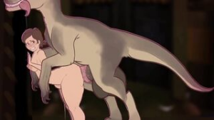 Jessica Harding get fucked by big raptor cock - Jurassic Park animation on Crohasit