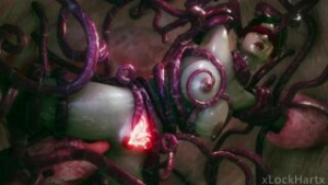 Jessie x Tentacles - ﻿3D animation on Crohasit