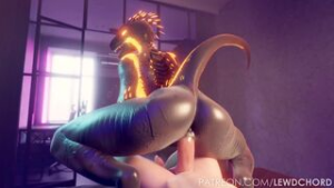 Lizard Rides Your Cock [Lewdchord] - ﻿3D animation on Crohasit