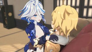 Lovey Dovey time with Furina - Genshin Impact animation on Crohasit