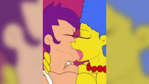 Nekomajin Marge kissing Leela video extended With Audio - 2D animation on Crohasit