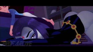 Raven swaying her Ass while Gwen is long slept beside - Teen Titans animation on Crohasit