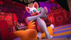 Rouge Riding Tails [twitchyanimation] - ﻿3D animation on Crohasit