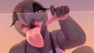 “Salazzle Screen Lick Animation” by ThousandFoldFeathers (2023) [No Audio | Loop] - Pokemon animation on Crohasit