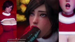 Santa Asuka gets coal - ﻿3D animation on Crohasit