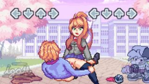 Senpai and Monika (made by igotahangova) - doki doki literature club animation on Crohasit