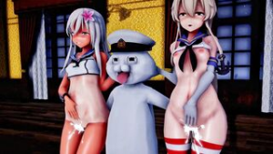 Shimakaze & Ro500 – Special naval service [R18] ShamuMMD - Kantai Collection animation on Crohasit