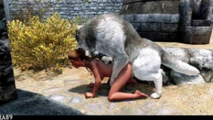 (Skyrim) Adrianne nailed by her new pet - The Elder Scrolls V: Skyrim animation on Crohasit