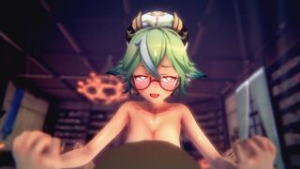 Sucrose being beast (Genshin impact) - ﻿3D animation on Crohasit