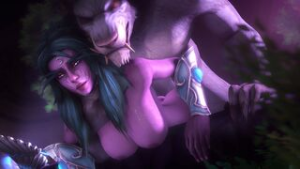 Tyrande Worgen Pet [4K] - ﻿3D animation on Crohasit