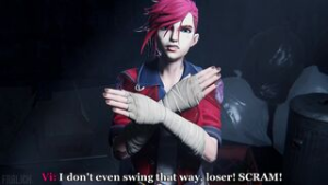 Vi tries her best not to act bi…[Frolich] - League of Legends animation on Crohasit